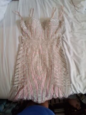 adidas Pink Beaded Mini Dress